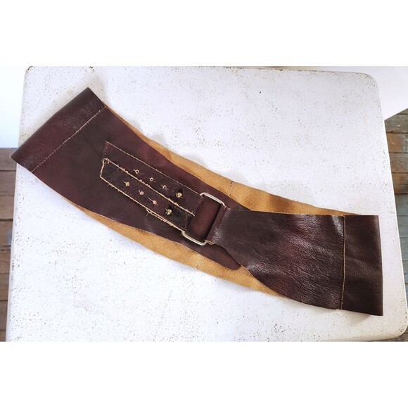 Wide Leather Belt - Supple Leather Belt - Wide Belt - Gladiator Belt S M L main image 7